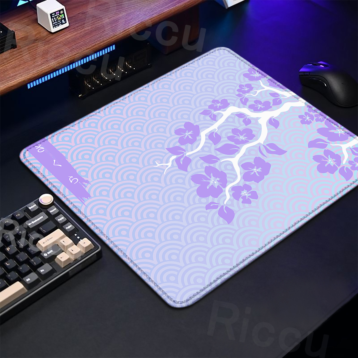 Tradescantia Purple - Lila Sakura Tischunterlage Gaming Mäuse Kleiner