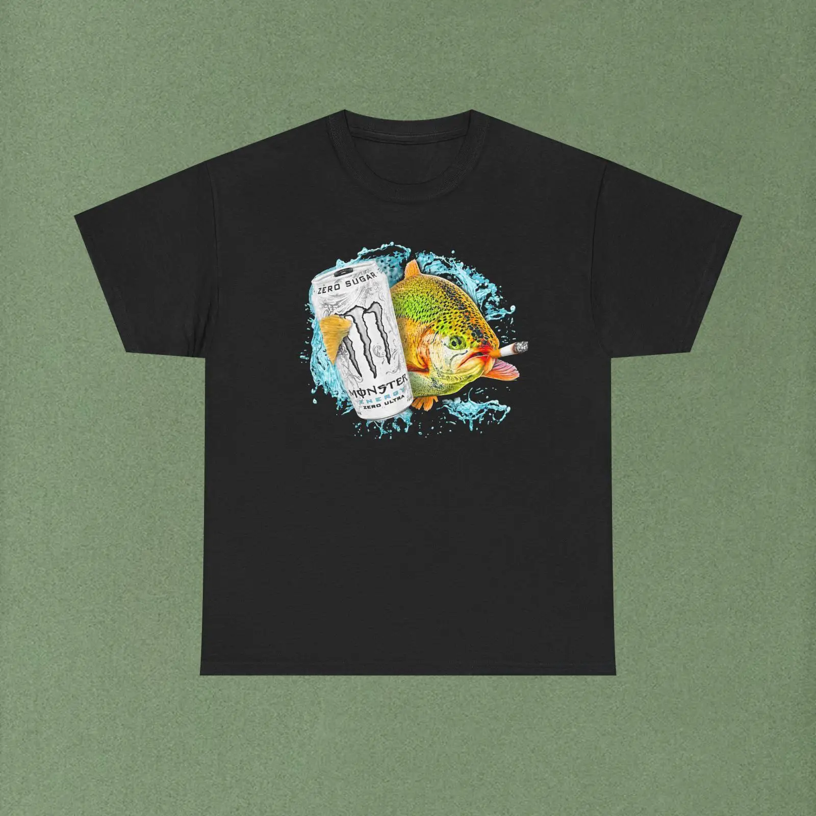 Monstera Adansonii - Weißes Monsterfisch-T-Shirt im Vintage-Stil, gewaschen, dehnbar,