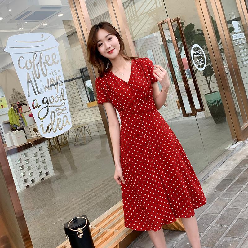 Aglaonema Red - Chiffon Wrap Frauen Kleider Midi lose