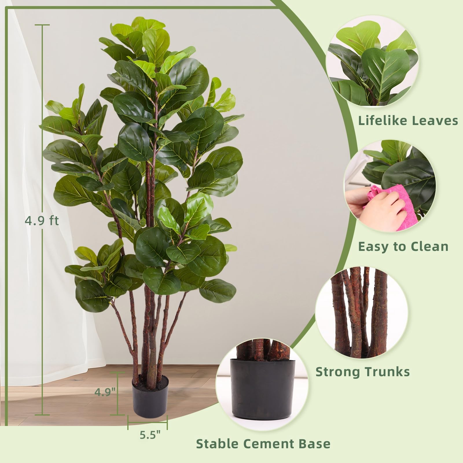 Künstlicher Geigenblatt-Feigen – Ficus Lyrata Tree Bewertung und Preis